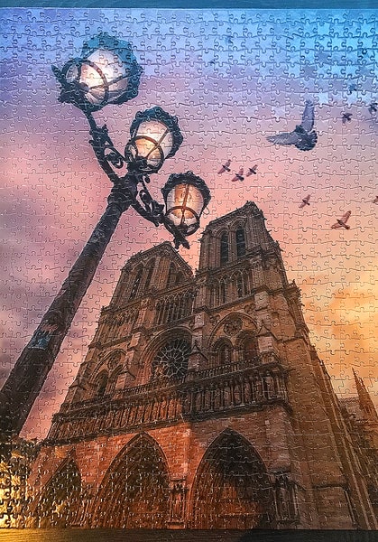 The completed Paris puzzle that I work on what an anxiety attack occurs.