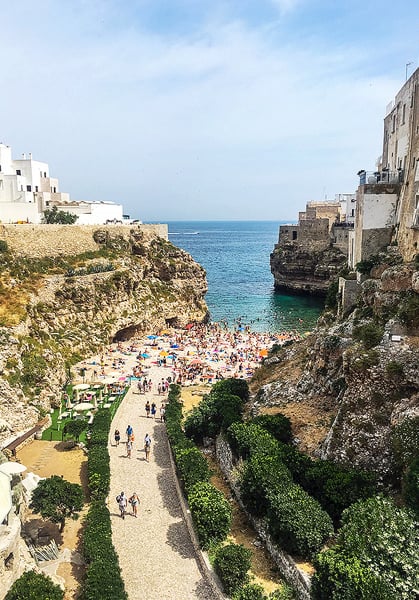 A pathway that leads down to the Adriatic Sea and the most popular beach in the area.