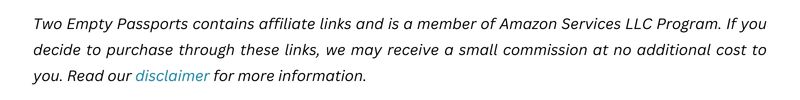 Two Empty Passports contains affiliate links and is a member of Amazon Services LLC Program. If you decide to purchase through these links, we may receive a small commission at no additional cost to you. Read our disclaimer for more information.