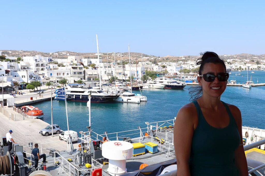 Robyn on the ferry from Milos to Sifnos after the panic attack.