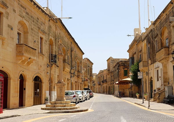 Quiet street on Gozo in Malta.